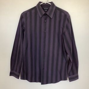 Axist slim fit purple striped long sleeve button down dress shirt work | men’s M